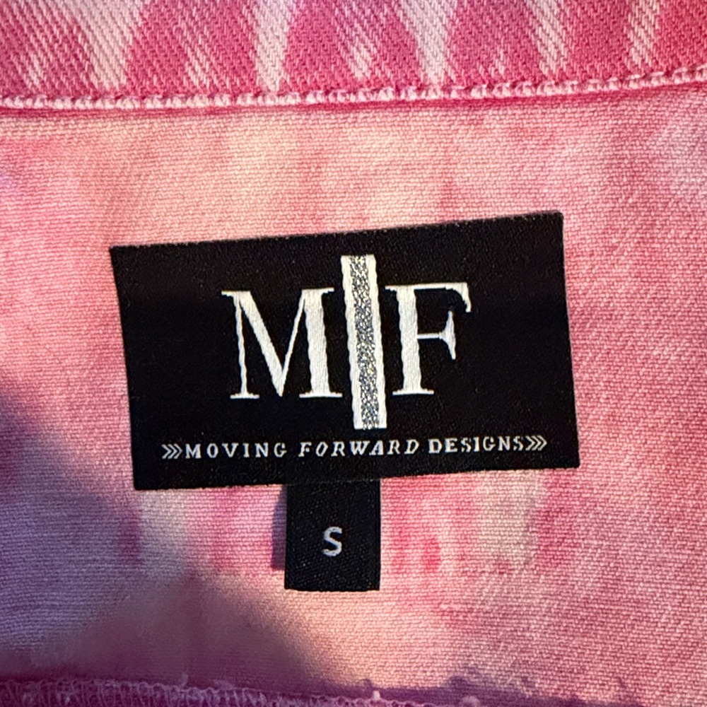 Pink Distressed Denim Jacket 💀 - Picture 5 of 5